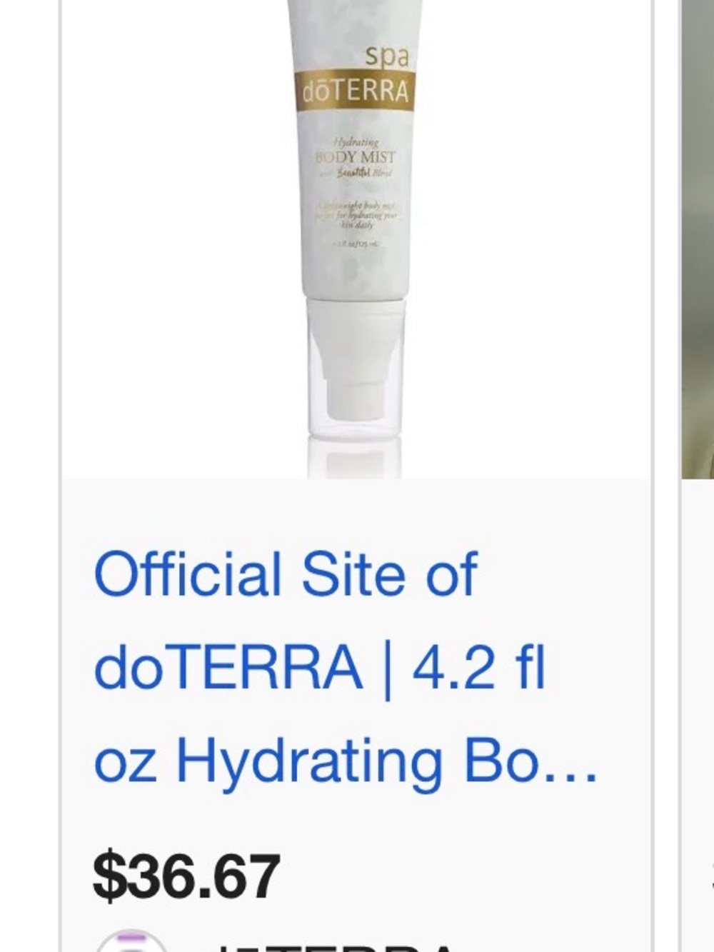 Doterra Spa Hydrating Body Mist & Anti-Aging Moisturizer - White Silver - Picture 4 of 9